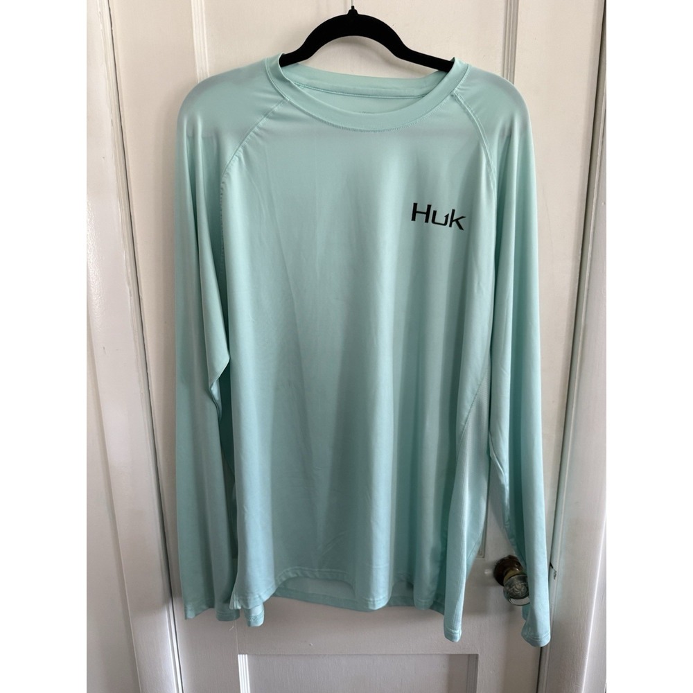 Huk Performance Fishing Long Sleeve Shirt Size Large Mint Green